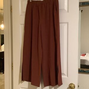 Eileen Fisher Wide-Leg, Slit Ankle,  Pants with Pocket M